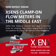 New repeat order for XSENS clamp-on flow meters in the Middle East. 12 to 30 inch pipelines. November 2023.