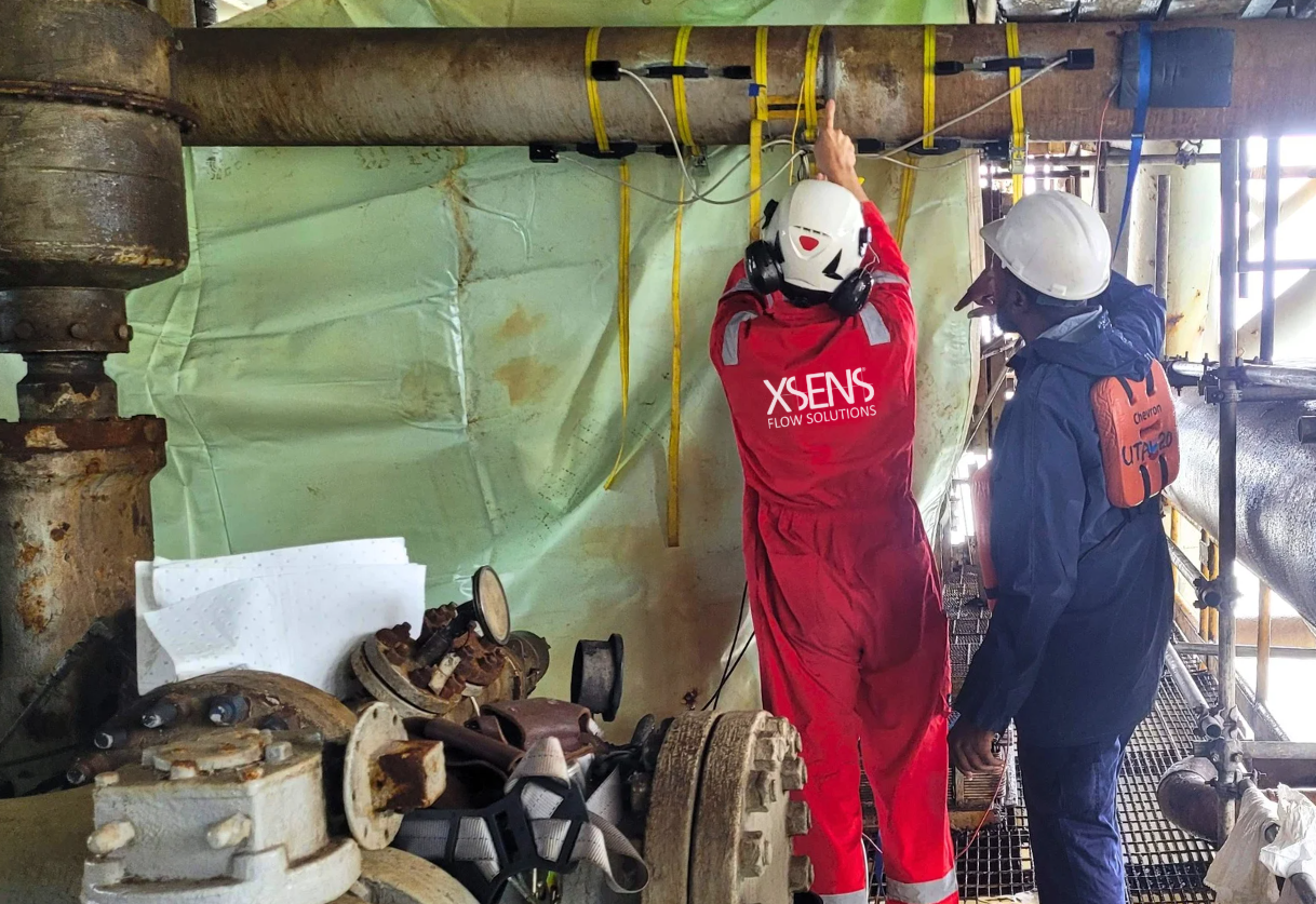 Offshore installation of portable kit with XSENS personnel and local partner support.